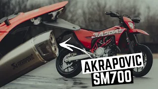 AKRAPOVIC EXHAUST ON MY NEW GASGAS SM 700!! (High quality AUDIO)