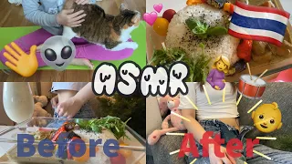 SUB)私は食べ過ぎて、ボタンが閉まらなくなりました🤰👖（お腹の音）。