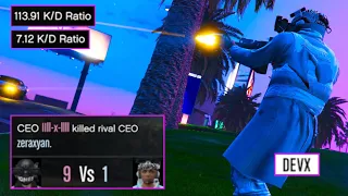 Fake DEVX wannabe with 113.91 K/D couldn't COMPETE! [GTA Online]