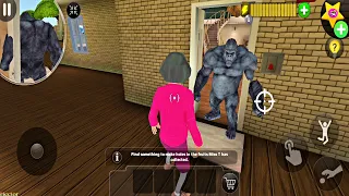 Play as Miss T vs Angry Gorilla in New Update Chapter Scary Teacher 3D Troll Gorilla Gameplay