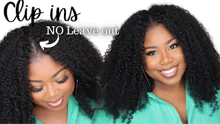 NO LEAVE OUT KINKY CURLY CLIP INS | Natural Hair Goals!! Amazing Beauty Hair