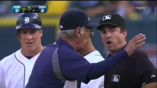 Tigers vs Blue Jays June 27, 2011 Leyland ejected by Rapuano