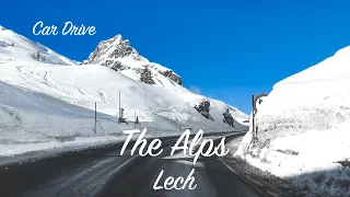 Car Drive 4K -The Alps (Lech) - Scenic Car Driving with Calming Music