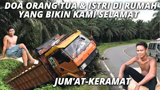 CUMA BISA PASRAH SAAT TRUK MELUNCUR KENCANG DARI ATAS TANJAKAN .