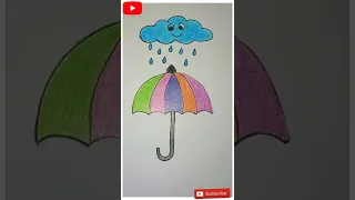 How To Draw Umbrella | Umbrella Drawing | Drawing For Kids | Easy Drawing #shorts