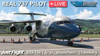 Real 737 Pilot LIVE | Flying into challenging Alpine Airports | Just Flight 146 Professional