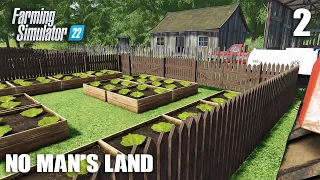 GARDENING AND CREATING NEW LAND | No Man's Land | FS22 Timelapse | Ep2