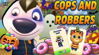 Talking Tom Gold Run Halloween COPS AND ROBBERS event DEPUTY HANK vs Roy Raccoon & Ginger unlocked