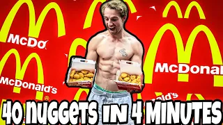 EATING 40 mcdonalds chicken NUGGETS in 4 MINUTES (CHALLENGE)