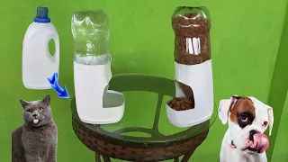 como fazer bebedouro e comedouro automático para cachorro ou gatos e outros animais com garrafa pet