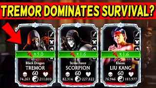 MK Mobile. Black Dragon Tremor is INSANE in Survivor. I'm SHOCKED!