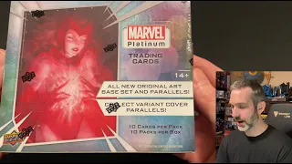 Opening a Marvel Platinum hobby box, a new chrome-style set by Upper Deck