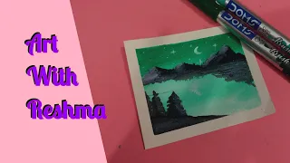 Scenery drawing /Very easy!! painting for beginners|| #art #easy_drawing #painting #Art_With_Reshma