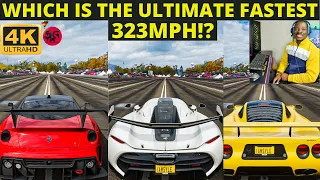 Forza Horizon 4 Top Fastest Cars Ferrari 599xx Evo vs Koenigssegg Jesko vs Mosler MT900s | 4K 60fps