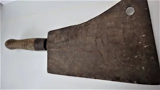 Rusty Vintage Killer Meat Cleaver Restoration -ASMR