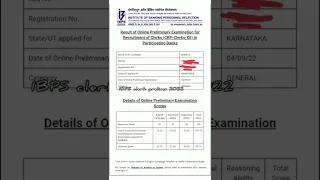 My ibps clerk prelims  2022 scorecard ..