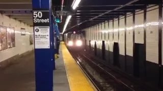 New York, New York - E Train arrives at the 50th Street Station HD (2016)