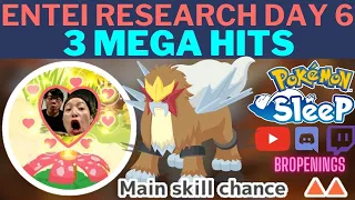 Entei Research Day 6: 3 Mega Hits, MSC Entei #pokemonsleep