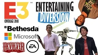 Entertaining Diversion Reacts - E3 2018 - Day 1 (EA, Xbox, Bethesda, Devolver Digital)