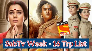 SabTv Week - 16 Main Trp List | 2022 | Maddam Sir Trp | Ziddi Dil Maane Na Trp | Shubh Laabh Trp