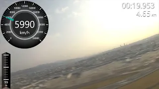 [Simulation] Flight at 20,000km/h from Osaka-Itami to Tokyo-Haneda: Time-lapse with Imaginary Speed
