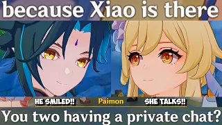 SHE TALKS!! XIAO LUMINE Private Moment Cutscene Genshin Impact XiaoLumi | Xiao Smiled to Lumine