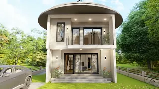 (6x7 Meters) Modern Tiny House Design with HELIPORT | 2 Bedroom House Tour