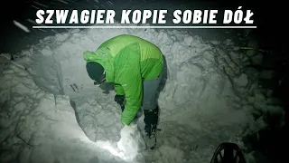 Babia Góra-Próba wejścia ze Szwagrem, śnieg po jaja i noc w jamie śnieżnej Cz.1