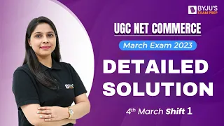 UGC NET 2023 | Commerce 4th March Shift 1 Questions Paper Solution | Konica Mam