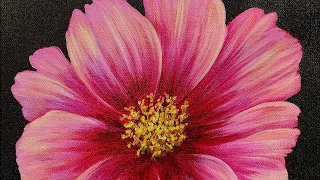 Cosmos Large Flower Series Acrylic Painting LIVE Tutorial