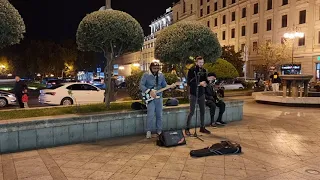 A street performer at Liberty square, Tbilisi,