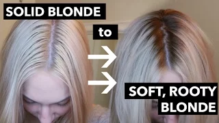 DIY root smudge/shadow root - soften roots on solid blonde