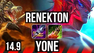RENEKTON vs YONE (TOP) | 6/1/6 | NA Master | 14.9