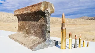 50 Cal Armor Piercing Vs Train Track Rail! 🚂