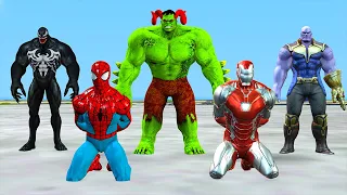 Spiderman rescue iron man vs thor vs captain America vs hulk by joker, venom |Game GTA 5 superhero