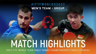 Highlights | Tomislav Pucar (CRO) vs PANG Yew En Koen (SGP) | MT Grps | #ITTFWorlds2022