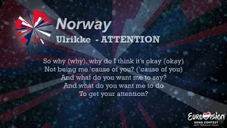 Ulrikke - Attention (Norway) Lyrics / ESC 2020