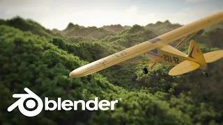 Blender Plane Animation in Forest (Cycles Render)