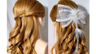 🎀Cute open hairstyle for Eid 2024 l hairstyle for wedding l engagement bride look | hair style girl