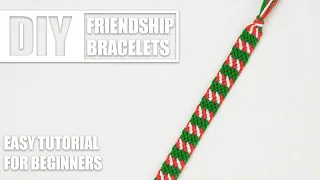 Christmas Shaped Diamond Chain Symmetrical Macrame Friendship Bracelets | Easy Tutorial for Beginner