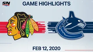 NHL Highlights | Blackhawks vs. Canucks – Feb. 12, 2020