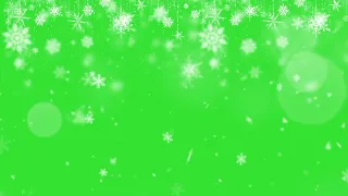 Snowflake background on green screen