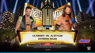 WWE2K24 Wrestlemania - LA Knight vs AJ Styles - PS5 Gameplay