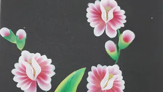 Orchid One Stroke Painting / easy one stroke painting / acrylic painting / orchid flower painting