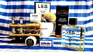 Бритьё №28 Т Образной бритвой King C Gillette Merkur 33c  Barrister’s Reserve LEA Gillette QSHAVE