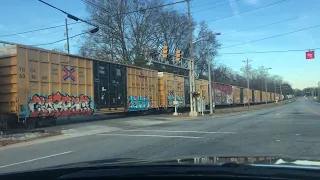 CSX 3301 takes M692 out of Maxwell Yard with an SD40-2 and SD70MAC trailing on 12-20-23