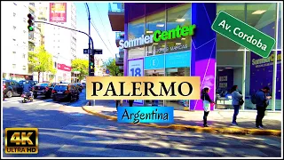 【4K】Walking Tour of Buenos Aires - AVENIDA CORDOBA - Palermo - Argentina Vlog