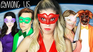 Giant AMONG US in Real Life but at a MASQUERADE BALL! Rebecca Zamolo