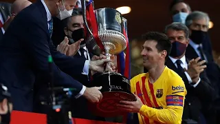 Match highlights - copa del rey final | Team celebration, Messi lifts up the trophy🏆