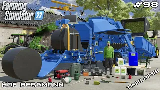 BALING SILPHIE with GOWEIL V140 STATIONARY BALER | Hof Bergmann | Farming Simulator 22 | Episode 98